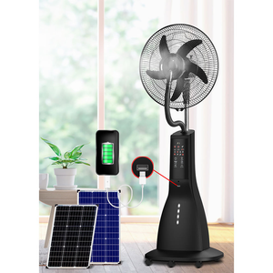 Ventilateur de refroidissement numérique en plastique avec télécommande, pulvérisation de brume, oscillation et minuterie pour hôtel, extérieur et usage domestique, haute performance, à piles - Product Image 4
