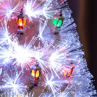 Grand arbre de Noël lumineux en fibre optique de luxe en PET, 60 cm, 90 cm ; Lanternes personnalisées pour table de Noël