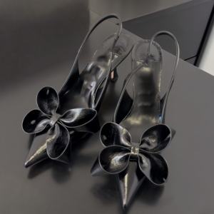 Original Designer Custom-Made Elegant Fashionable Versatile Blue <b>Summer</b> Wedding Suede Women's <b>Wedge</b> Pointed Toe Bowknot - Product Image 3