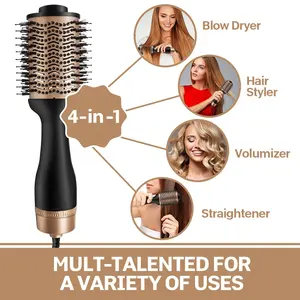 Hot Air Brush Hair Dryer Hair Blow Dryer Straightener Brush Fast Heating Hair Straightener Comb