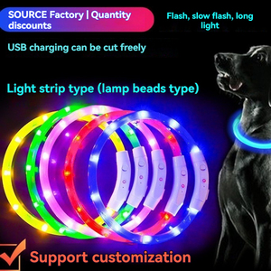 <span class=keywords><strong>Collar</strong></span> de Perro LED Luminoso Recargable por USB para Seguridad Nocturna, Impermeable, con Luz Intermitente, Accesorios Tácticos para Mascotas de Plástico Sólido - Product Image 2