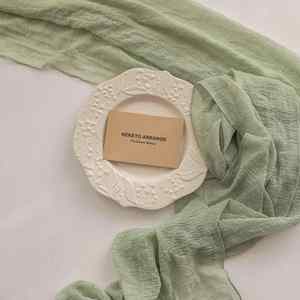 Chemin de table vert sauge en gaze de coton de 120 pouces (10 pieds) pour mariage, baby shower, douche nuptiale, décoration printanière - Product Image 4