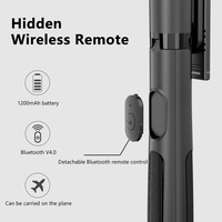 Trépied télescopique pliable en acier inoxydable Q05 de 1580 mm avec tête rotative pour diffusion en direct et utilisation avec téléphone