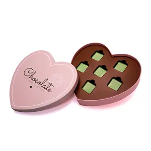 Personalizzabile Vuota di Cioccolato A Forma di Cuore Trucco Degli Occhi Pan Amore Rosa Eyeshadow Palette Scatola di Carta
