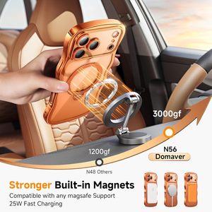 Coque pour 17 Pro avec support magnétique rotatif à <span class=keywords><strong>360</strong></span>°, design ondulé scintillant, 1 protection d'écran incluse, coque de téléphone transparente brillante et mignonne pour - Product Image 4