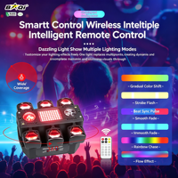 Projecteur LED à six têtes, laser magique intelligent DMX512, télécommande, lumière mobile RGBW UV, lumière d'ambiance disco colorée, stroboscope de scène