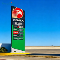 Poteau Publicitaire Extérieur de Station-Service Autonome, Pylône de Prix Carburant Numérique ACP, Panneau d'Affichage de Message Prix Essence