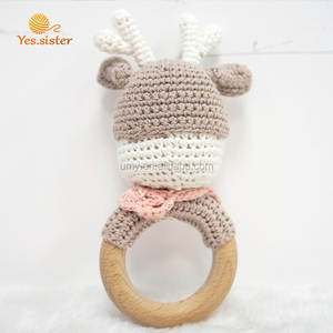 Naturel Armure Crochet Poupée <span class=keywords><strong>Renard</strong></span> Amigurumi Bébé Perles De <span class=keywords><strong>Dentition</strong></span> Anneau Jouet - Product Image 4