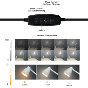 Đèn bàn nhỏ <span class=keywords><strong>LED</strong></span> đọc bảng ánh sáng có thể điều chỉnh đèn nghiên cứu USB có thể gập lại clip giường linh hoạt Đèn bàn - Product Image 4