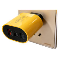 Coque de chargeur rapide C014 de qualité supérieure QC3.0 40W à haute puissance, avec double interface USB-C et une interface murale