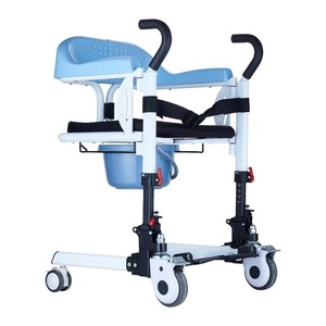 Adjustable Folding Lightweight <b>Portable</b> Medical Commode Toilet Movetoilet Wheelchair Transfer Chair <b>Shower</b> Transfer Wheelchair - Product Image 1