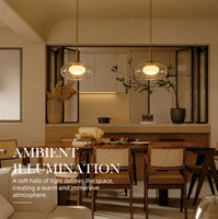 Lampe suspendue rétro à double abat-jour en verre, diffuseur en albâtre, suspension en chaîne en laiton, pour salle à manger, villa, décoration de la maison