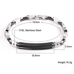 Punk Rock Dei Monili di Sesso Maschile In Acciaio Inox di Collegamento Catena Della Bicicletta Del Braccialetto - Product Image 2