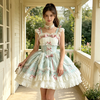 Robe Lolita Vert Style Ballet Doux et Épicé pour Femme Adulte, Tenue de Cosplay Pure et Délicate pour Fête d'Anniversaire
