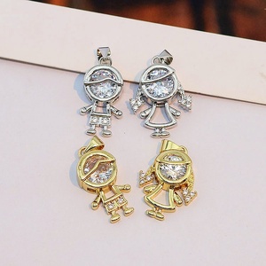 CZ8882 Bling, plaqué or 18 carats, micro CZ, zircone cubique, breloques pour enfants, filles et garçons, meilleurs amis, couples, pour la fabrication de bijoux - Product Image 5