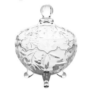 Récipient de stockage de fruits secs de haute qualité, <span class=keywords><strong>pot</strong></span> à bonbons <span class=keywords><strong>en</strong></span> verre cristal, <span class=keywords><strong>pot</strong></span> <span class=keywords><strong>en</strong></span> verre cristal Tanjin gravé avec couvercle <span class=keywords><strong>en</strong></span> verre, <span class=keywords><strong>pot</strong></span> à thé - Product Image 5