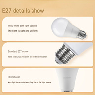 Ampoule LED SMD A60 AC220-240V 8-24W 80LM/W E27/B22, Lumière Blanc Chaud Sans Scintillement, Lampe de Gros pour Maison, Approuvée CE ROHS