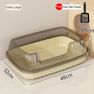 Grande litière pour chat en <span class=keywords><strong>plastique</strong></span>, <span class=keywords><strong>bac</strong></span> <span class=keywords><strong>à</strong></span> litière pour chat, <span class=keywords><strong>bac</strong></span> <span class=keywords><strong>à</strong></span> litière pour chat <span class=keywords><strong>avec</strong></span> pelle et <span class=keywords><strong>couvercle</strong></span> - Product Image 3
