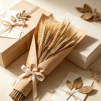 Grosir Langsung Pabrik Biji Gandum Kering Emas Alami, Batang Gandum Ramah Lingkungan Tahan Lama untuk Hari Valentine dan Natal