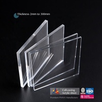 Plaque en plastique acrylique coulé transparent HUASHUAITE HASWEIT, 100 % vierge, grande taille 1220*2440, épaisseurs 2mm, 3mm, 5mm, 6mm, 12mm, 50mm, en Lucite/Plexiglas