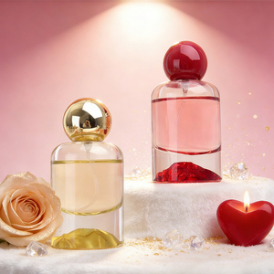 Flacon vaporisateur de parfum portable en verre de 30 ml, à fond volcanique gravé à l'acide, avec revêtement UV, bouchon à vis, type à pression, rechargeable, vide, soyeux - Product Image 1