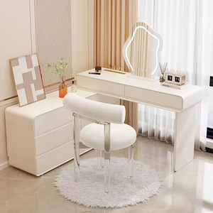 Ensemble commode <span class=keywords><strong>de</strong></span> chambre à coucher crème maquillage vanité avec veilleuse maquillage <span class=keywords><strong>coiffeuse</strong></span> avec miroir éclairé - Product Image 3