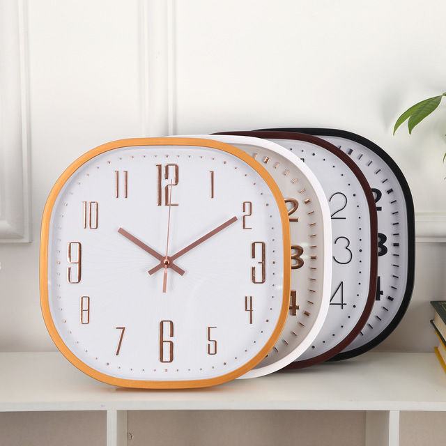 Modern Simple Round Quartz Wall Clock with Number Display Nordic Design for Study Home Decor Plastic & Glass Construction