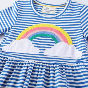 Vêtements d'été pour bébés, robes pour enfants, robes décontractées pour filles, robe de nuit avec arc-en-ciel, vente en gros - Product Image 3