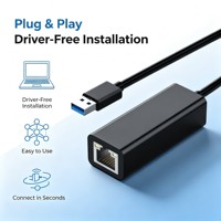 Adaptador USB 3.0 Gigabit Ethernet RJ45, Adaptador de Red con Cable para Computadora Portátil, PC, Computadora de Escritorio, USB a Ethernet