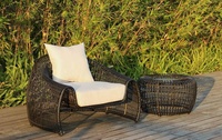 Aluminium Dick PE Rattan Klassiker Freizeit Arc Einzels ofa Set Garten Gartenmöbel
