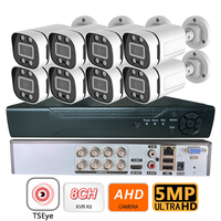 Système de surveillance CCTV analogique 8CH 5MP, kit TSEye AHD XVR, caméra bullet extérieure IP67, vision nocturne couleur