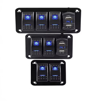 Kit de Rétrofit pour Panneau de Commande Étanche de Yacht, Panneau de Contrôle Électrique pour VR, Combinaison d'Interrupteurs pour Phares Antibrouillard de Yacht Marin