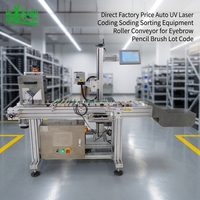 Machine de marquage et de tri automatique UV laser à prix d'usine avec convoyeur à rouleaux personnalisé pour le code de lot des crayons et des pinceaux à sourcils