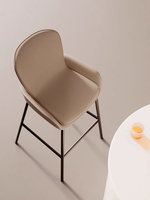 Tabouret de bar haut moderne de luxe en métal et cuir pour extérieur, salle à manger commerciale, hôtel, café, restaurant