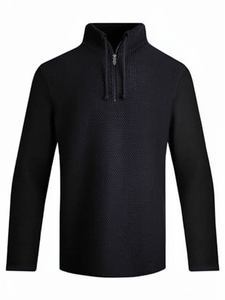 Men's Zipper-<b>Up</b> Solid Knitted Eco-Friendly Hooded Sports <b>Cardigan</b> Slim Fit Winter Sweatshirt - Product Image 2
