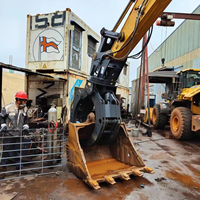 RIBETTER Grappin forestier hydraulique pour roches et bois, ouverture de mâchoire de 2400 mm pour excavatrice de 3 à 50 tonnes (garantie 1 an)