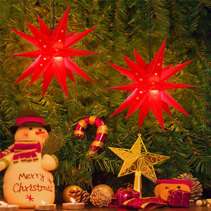Linterna de Estrella de Plástico de 18 Puntas QF de 27CM 35CM 45CM 60CM para Decoración de Fiestas, Hoteles, Bares, Exteriores, LED - Product Image 1