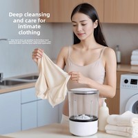 Mini Lave-linge Portable Sans Fil avec Affichage Numérique, Boîtier en Plastique Étanche et Rotatif pour Sous-vêtements