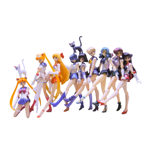 Figurine d'action Sailor Moon Anime 15cm Sailor <span class=keywords><strong>Pluto</strong></span> Setsuna Meioh Modèle de collection avec visages et mains interchangeables pour les fans Cadeau - Product Image 1