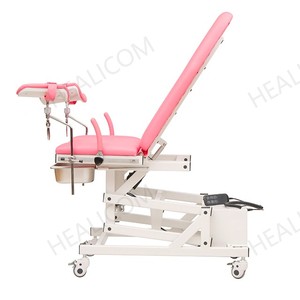 Dossier réglable 75 ° Accoudoirs à grand arc Conception facile à nettoyer <span class=keywords><strong>Table</strong></span> d'examen pelvien pour les procédures obstétricales et gynécologiques - Product Image 1