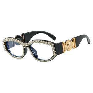 Gafas de Sol Cat Eye de Lujo con Logotipo Personalizado 2025, Gafas de PC Anti Luz Azul, Montura Pequeña de Diamantes, Gafas Ovaladas para Mujer - Product Image 4