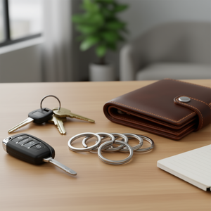 Portachiavi da 32 mm color argento, confezione da 8 pezzi per accessori portachiavi - Product Image 3