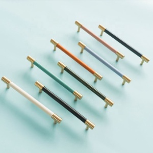 مقبض جلدي نحاسي للخزانة والأدراج، رائج البيع - Product Image 1