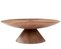 Table basse ronde moderne en vente chaude avec un design en placage de noyer pour le salon