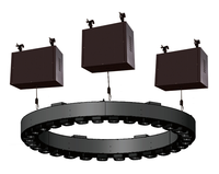 Projecteur de scène professionnel LED 40x30W RGBW 4-en-1 avec anneau lumineux circulaire pour concert