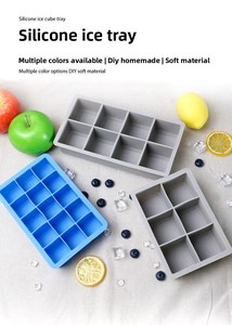 Dễ dàng phát hành lớn 4-Khoang Silicone <span class=keywords><strong>Ice</strong></span> Cubes khay vuông <span class=keywords><strong>Ice</strong></span> khuôn cho drinkware phụ kiện - Product Image 3