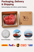 Ruban d'emballage cadeau en forme de cœur rouge, nœud imprimé, rembourrage intérieur souple en carton pour bijoux, chocolats, cosmétiques, boîte cadeau en forme de cœur