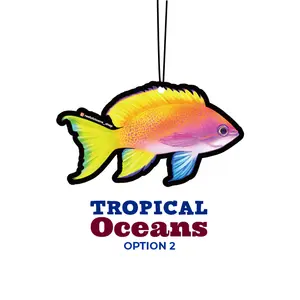 Wholesale Tropical Oceans Fishes As Much 10 Choices With Botanical Fruity Scented Premium Hanging Car Air Freshener