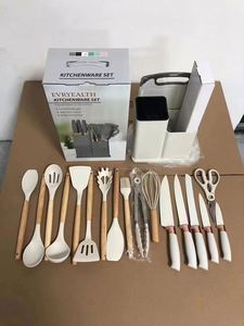 Factory Shipment 19 Piece Set of Cutting Tools Silicone Combination Set Silicone <b>Kitchenware</b> Set Knife Holder Color Cutting Tool - Product Image 5