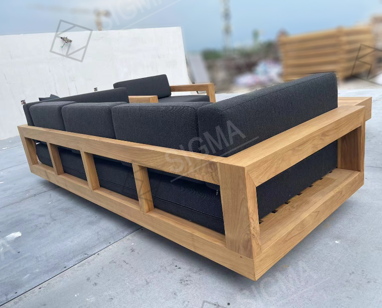 Sigma Outdoor furniture set garden sofa set furniture sectional sofa teak wood lounge chair rattan furniture